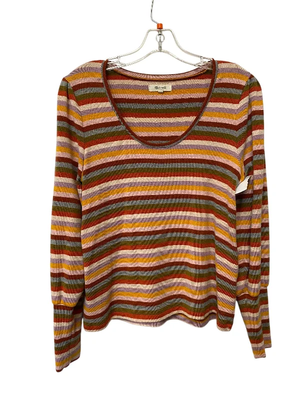 Top Long Sleeve By Madewell In Striped Pattern, Size: M