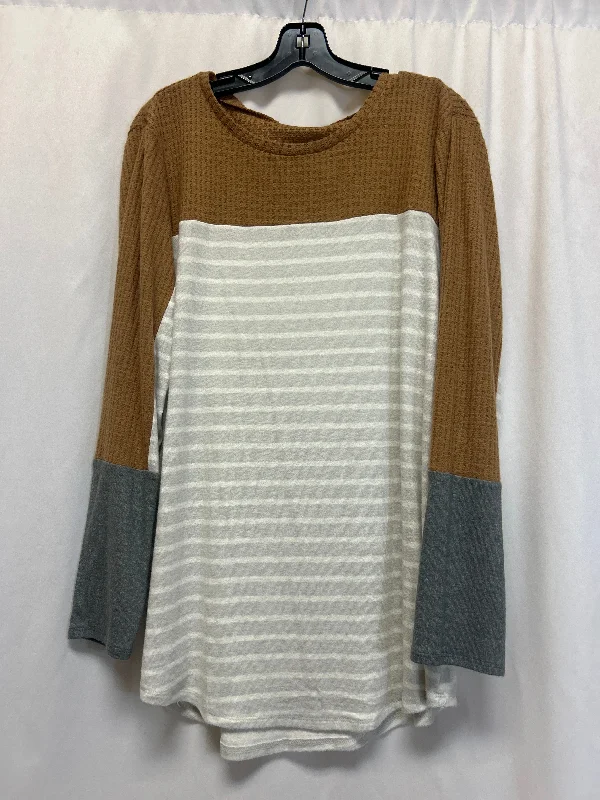 Top Long Sleeve By Maurices In Brown, Size: 2x