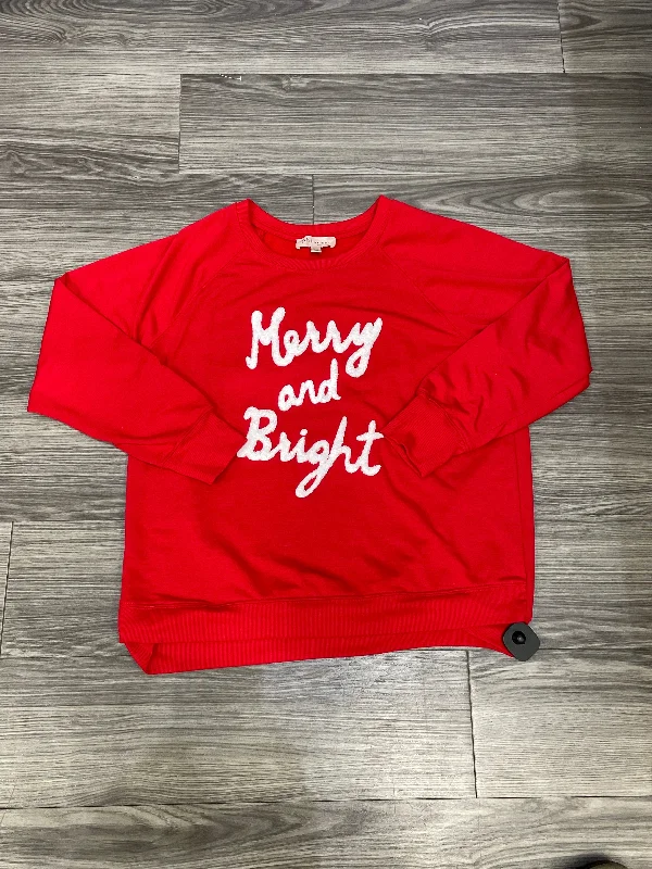 Top Long Sleeve By Philosophy In Red, Size: Xl