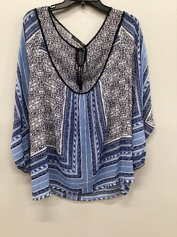 Top Long Sleeve By Rose And Olive In Blue, Size: 1x