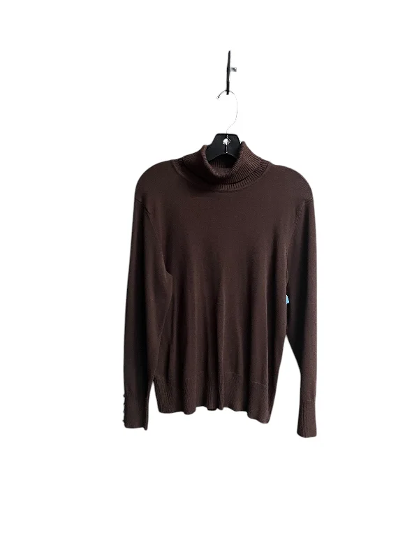 Top Long Sleeve By Spense In Brown, Size: L