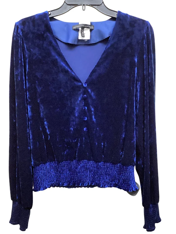 Top Long Sleeve By White House Black Market In Blue, Size: M