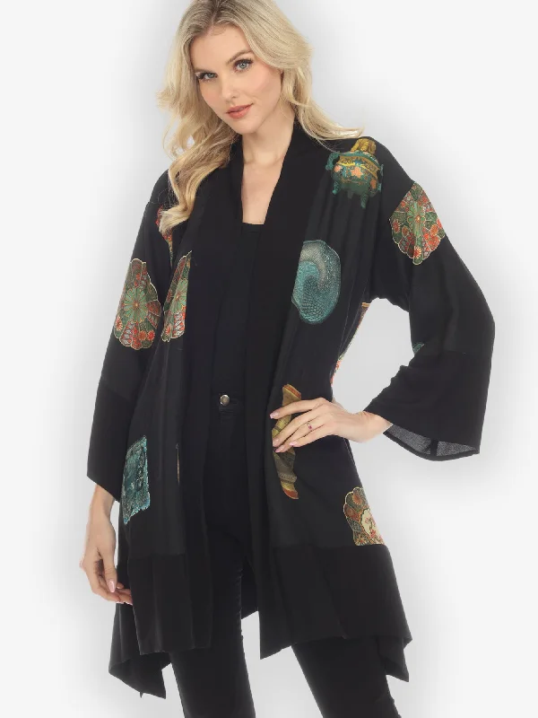 Vase Antique Crest Silk Kimono Jacket